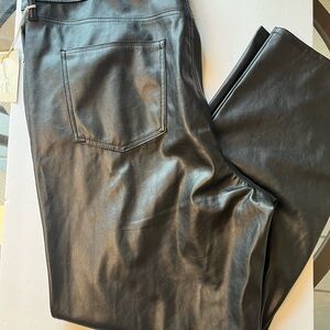 VEGAN LEATHER HIGH RISE 90’S STYLE STRAIGHT LEG PANTS NWT SIZE 22
